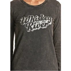Rock & Roll Cowgirl® Whiskey River Long Sleeve Graphic T-Shirt 48T2382 -WesternWearWonder Untitled21582