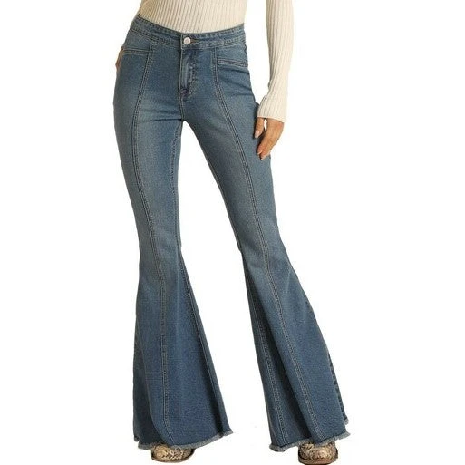 Rock & Roll Denim Ladies Medium Wash Bargain Bell Bottoms WPB1658 3 Rock & Roll Denim Ladies Medium Wash Bargain Bell Bottoms WPB1658