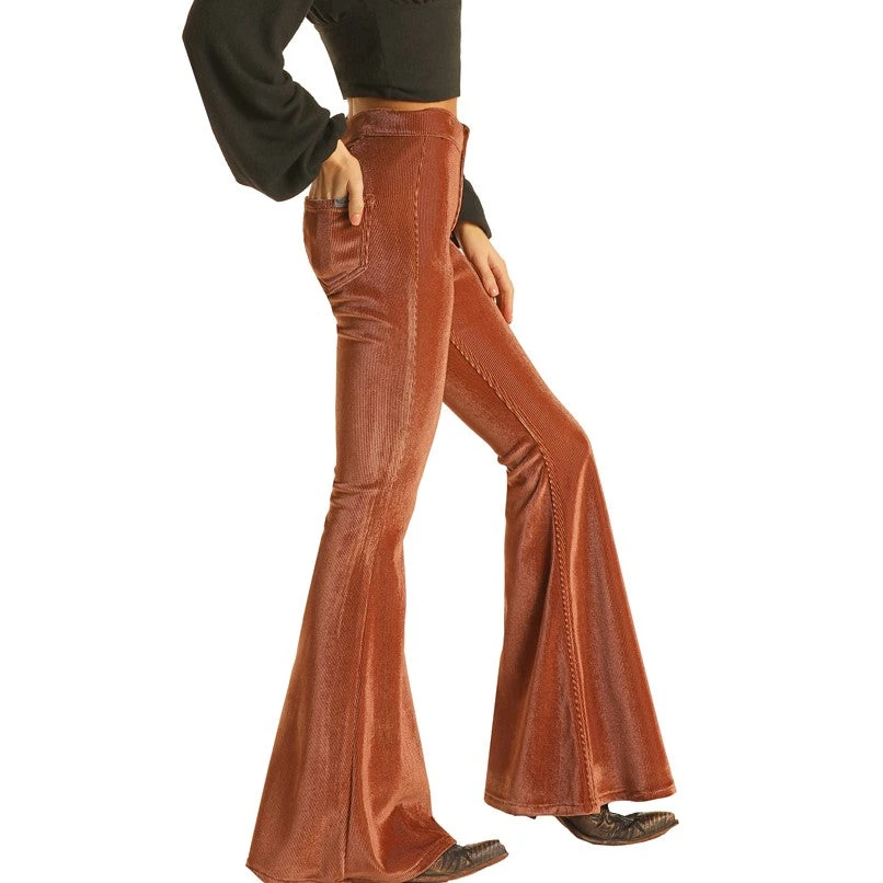Rock & Roll Denim Ladies Bargain Bell Corduroy Copper Pants WPB2673 4 Rock & Roll Denim Ladies Bargain Bell Corduroy Copper Pants WPB2673 - Image 2