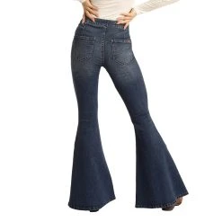 Rock & Roll Cowgirl Jr. Fit High Rise Medium Wash Bell Bottoms -WesternWearWonder WPB3508 B