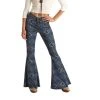 Rock & Roll Denim Juniors Navy Aztec Bell Bottom Jeans WPB3513 -WesternWearWonder WPB3513