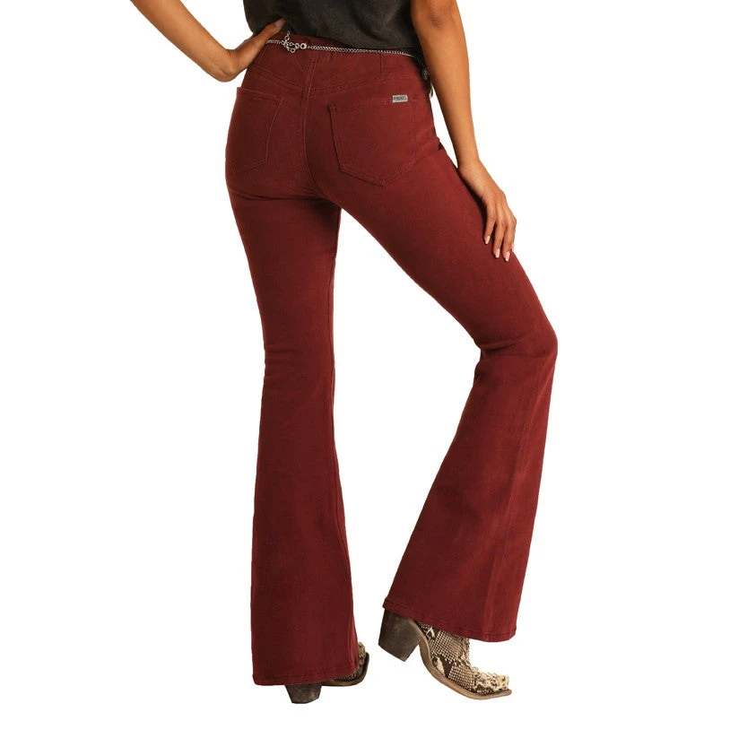 Rock & Roll Denim Ladies Bargain Bell High Rise Plum Jeans WPH1653 4 Rock & Roll Denim Ladies Bargain Bell High Rise Plum Jeans WPH1653 - Image 2