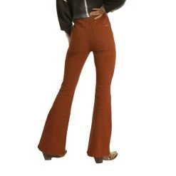 Rock & Roll Denim Ladies Bargain Bell Pecan Brown Flare Jeans WPH1709 -WesternWearWonder WPH1709 B