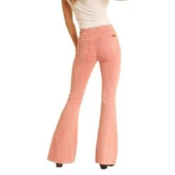 Rock & Roll Cowgirl Ladies High Rise Flare Coral Denim Jeans WPH8176 7 Rock & Roll Cowgirl Ladies High Rise Flare Coral Denim Jeans WPH8176 -WesternWearWonder WPH8176 B