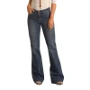 Rock & Roll Denim Juniors Medium Wash Trouser Jeans W8M3517 -WesternWearWonder dfadsgaerfggre