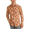Rock & Roll Cowboy® Men's Orange Aztec Print Snap Up Shirt B2S3301 -WesternWearWonder hh