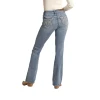 Rock & Roll Cowgirl® Pleather & Stitching Bootcut Jeans RRWD4MR0K7 -WesternWearWonder k7back