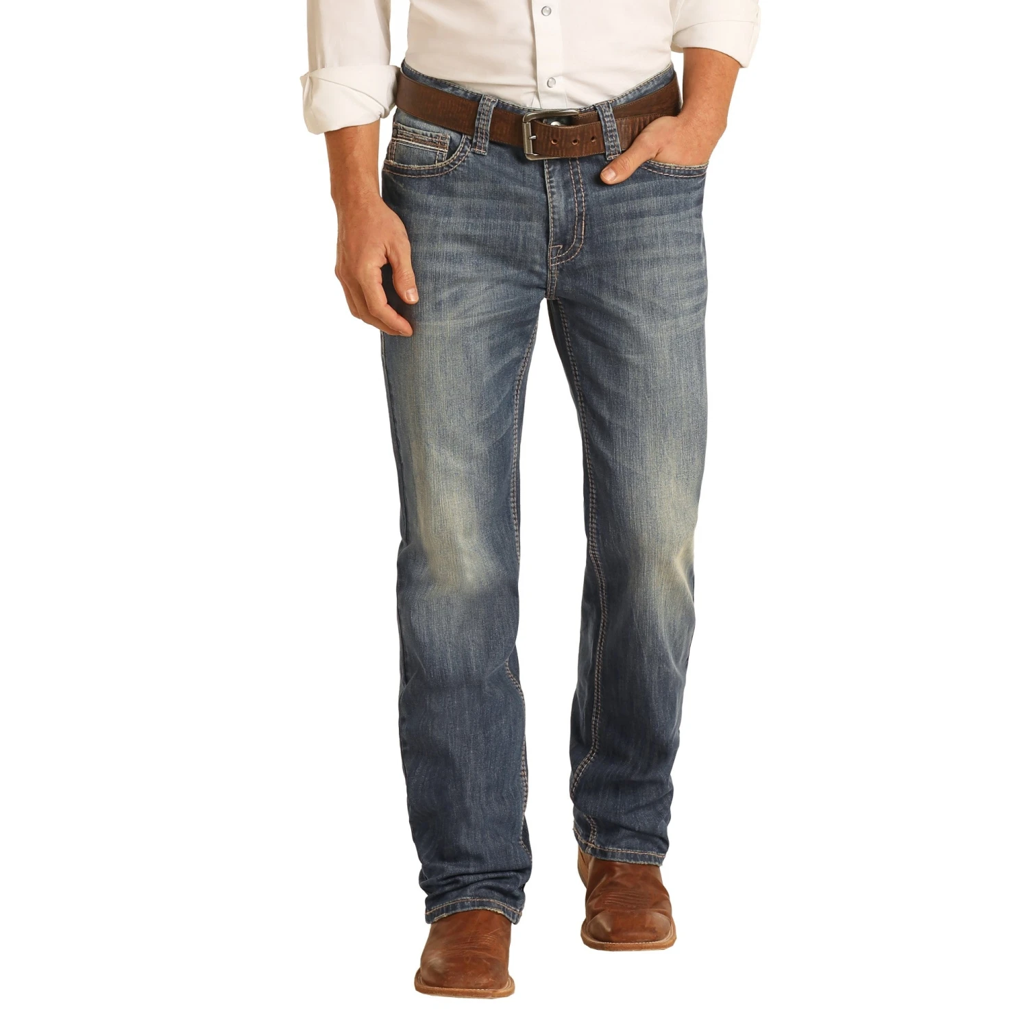 Rock & Roll Denim Men's Reflex Double Barrel Straight Leg Jeans M0S1754 4 Rock & Roll Denim Men's Reflex Double Barrel Straight Leg Jeans M0S1754 - Image 2