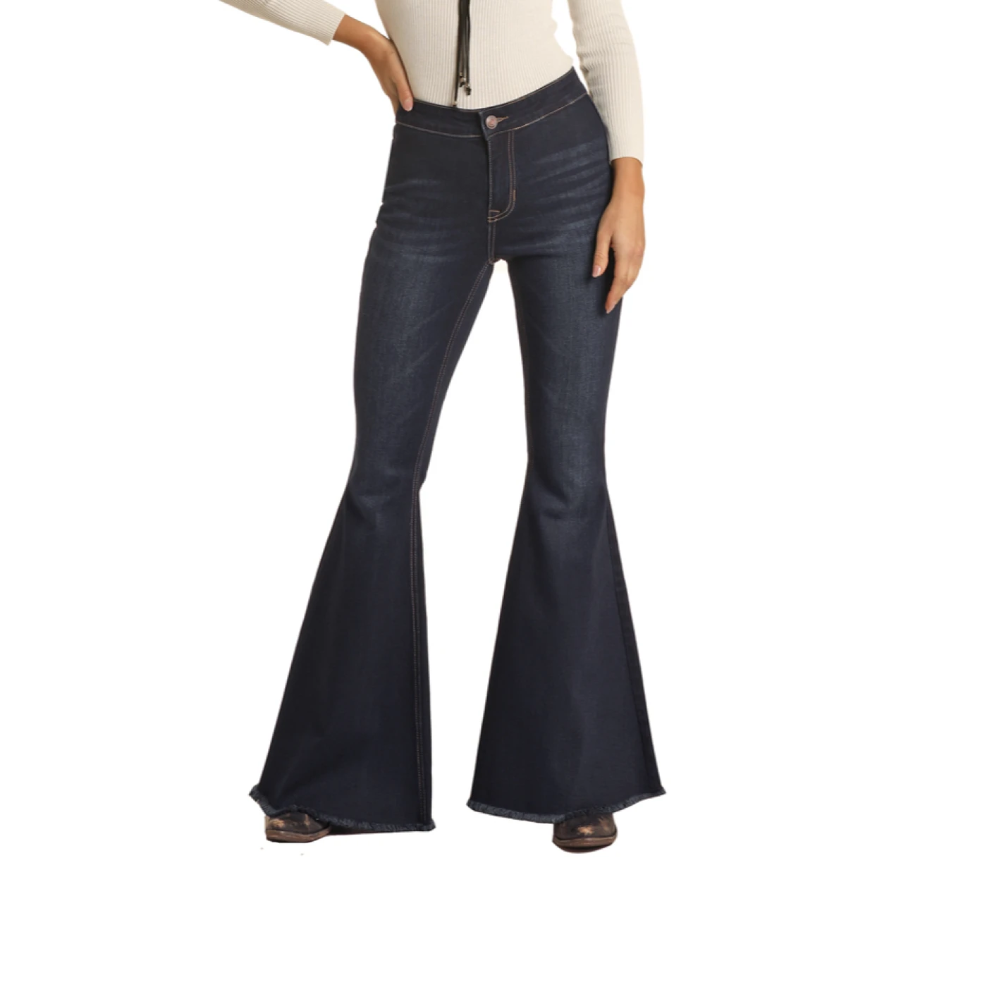 Rock & Roll Denim® Ladies Dark Vintage Bell Bottom Jeans RRWD7PR0FZ 3 Rock & Roll Denim® Ladies Dark Vintage Bell Bottom Jeans RRWD7PR0FZ