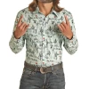 Rock & Roll Denim® Men's Conversational Mint Snap Western Shirt RRMSOSR0Q7 -WesternWearWonder r0q7
