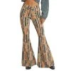 Rock & Roll Aztec Women's Bell Bottom Jeans-Tan's/Blue's -WesternWearWonder rock n roll ladies brown aztec bell bottom jeans rrwd7pr0fd 1