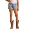 Rock & Roll Denim Girls Bandana Printed Denim Shorts RRGD68R0UF 1 Rock & Roll Denim Girls Bandana Printed Denim Shorts RRGD68R0UF -WesternWearWonder rrgd68r0uf