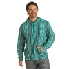 Rock & Roll Denim Men's Aztec Printed Aqua Hoodie RRMT94R11U-38 -WesternWearWonder rrmt94r11u