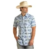 Rock & Roll Cowboy Men's Blue Aztec Button Up Shirt RRMS1SRZ7Z-45 1 Rock & Roll Cowboy Men's Blue Aztec Button Up Shirt RRMS1SRZ7Z-45 -WesternWearWonder rz7z