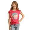 Rock & Roll Girl's Good Vibes Graphic Hot Pink T-Shirt RRGT21RZM0 -WesternWearWonder rzm0