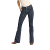 Rock & Roll Cowgirl Ladies Denim High Rise Flare Denim Jeans WHN4135 -WesternWearWonder stripedwhn4135